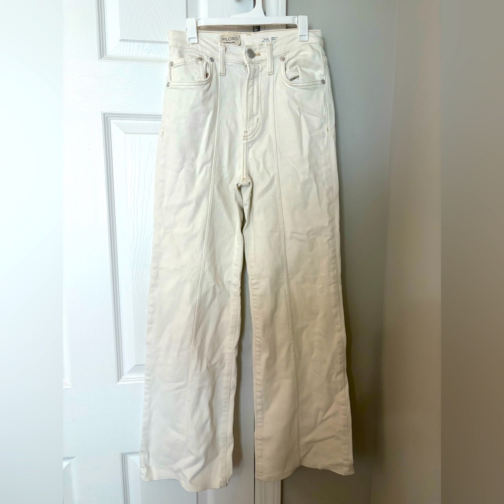Pilcro Anthropologie wide leg ankle jeans